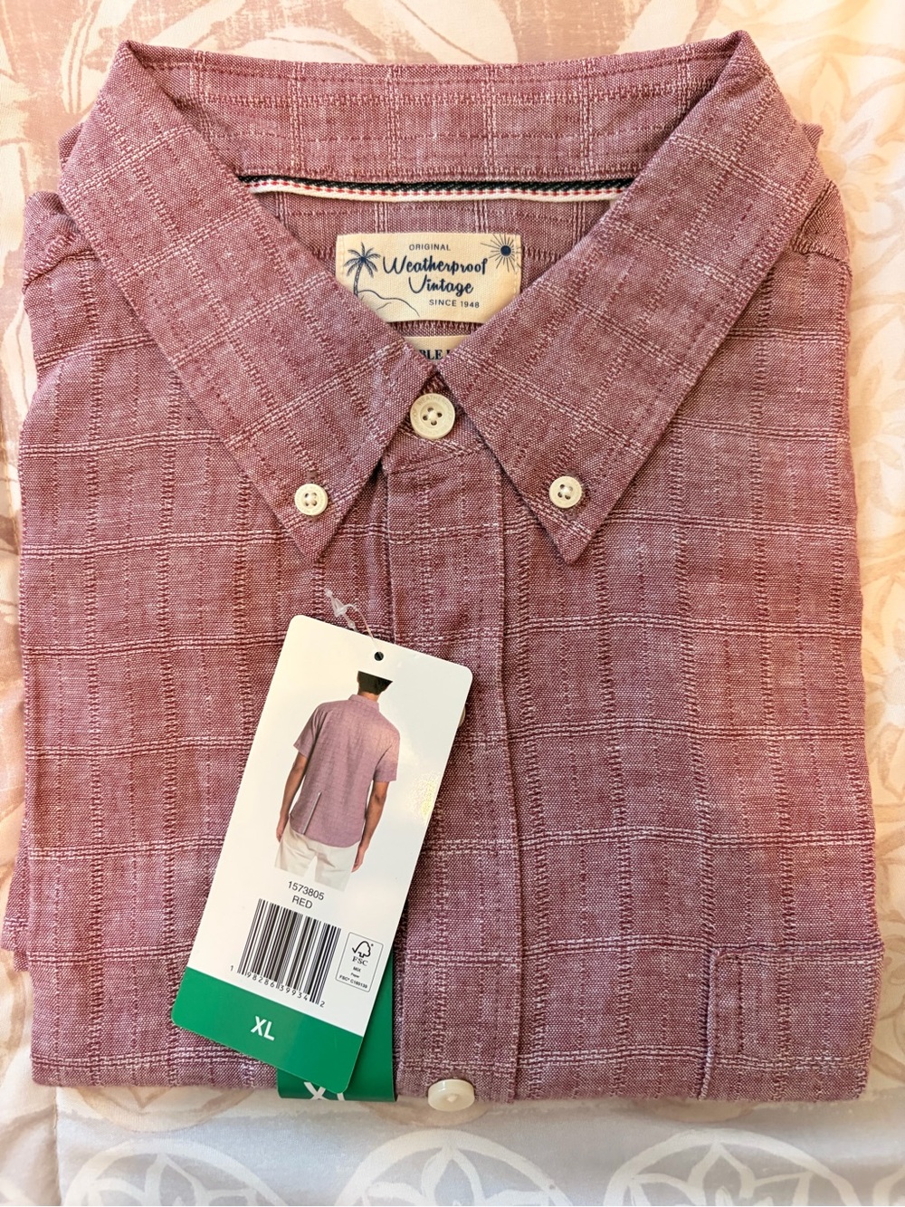 Weatherproof Men’s Mauve Button-Down Shirt